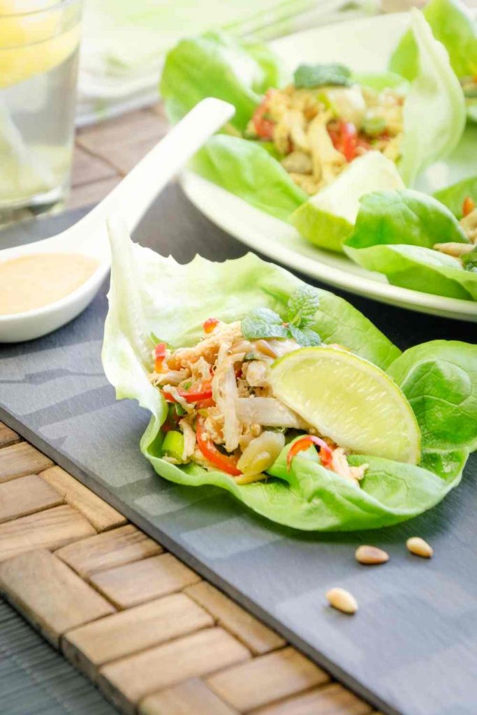 Chicken Lettuce Wraps with a High Protein Content