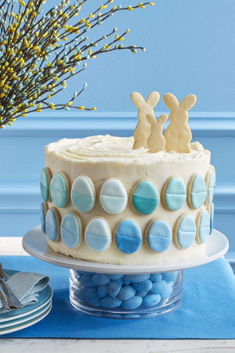 Almond Cake With Ombre Egg And Bunny Cookies By Women's Day