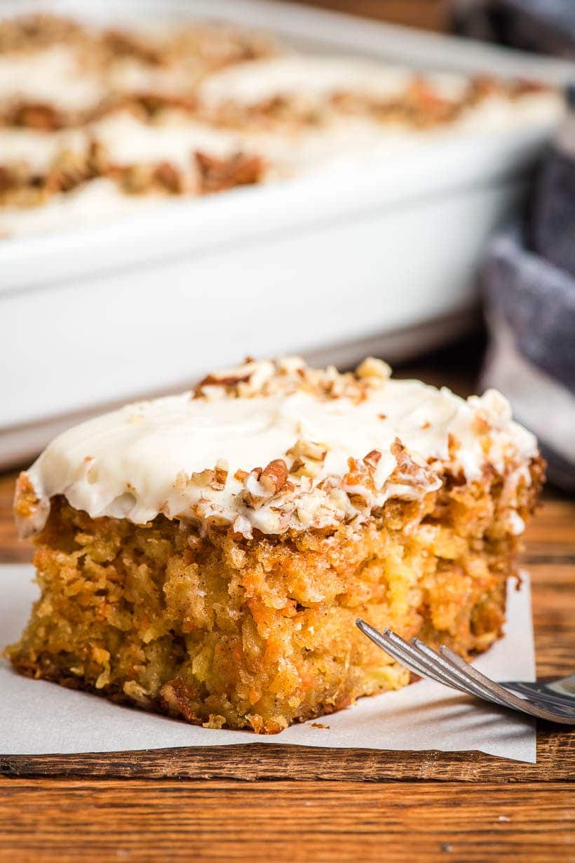 Carrot sheet cake with cream and cheese frosting by Neighbor Food