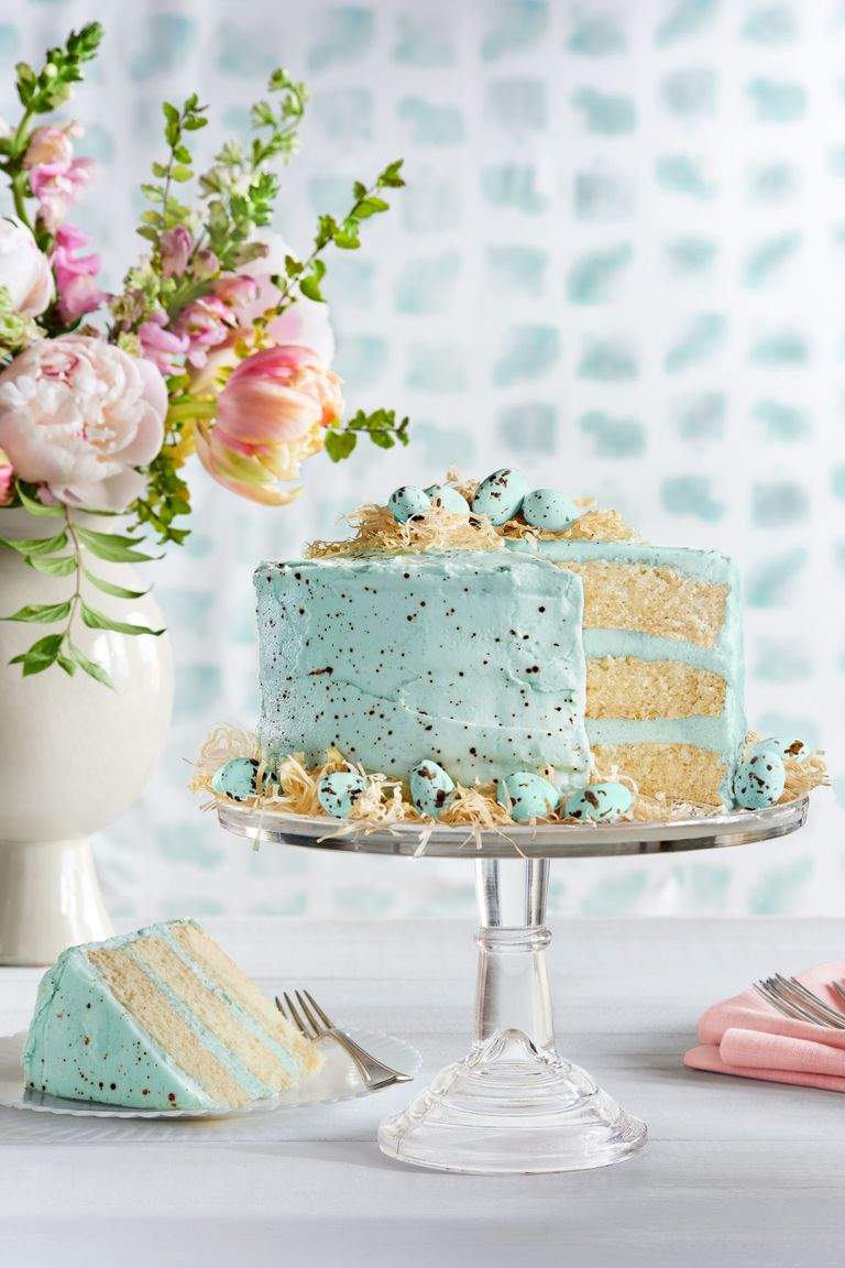 Speckled malted coconut cake By Country Living