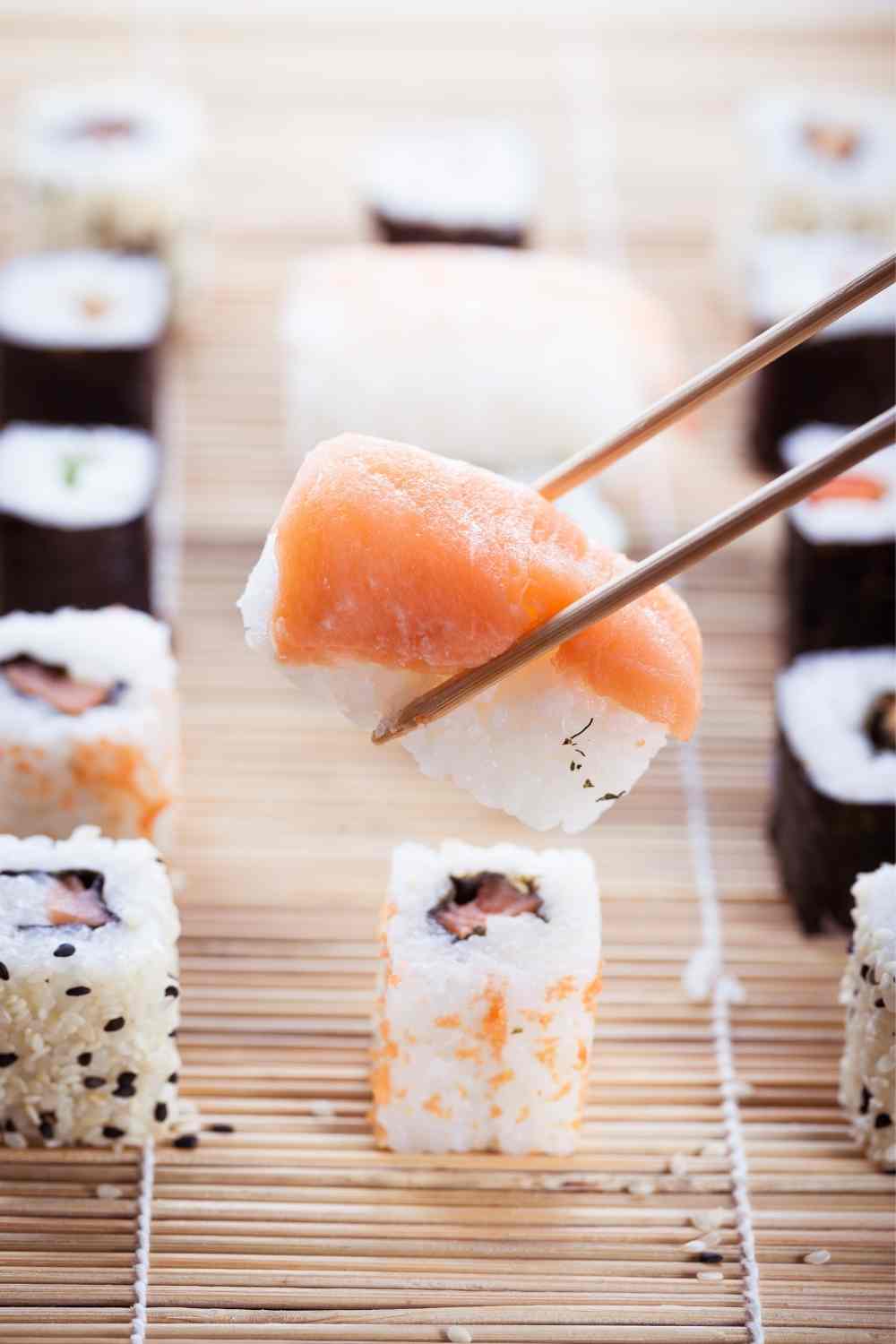 Sushi Using Wasabi and Ginger