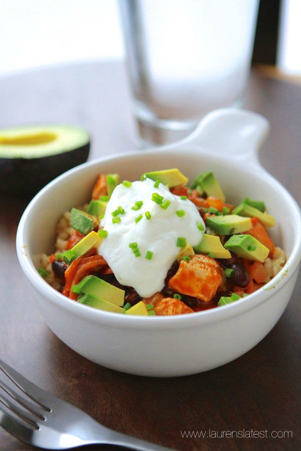 20-Minute Chicken Enchilada Bowls from Lauren’s Latest