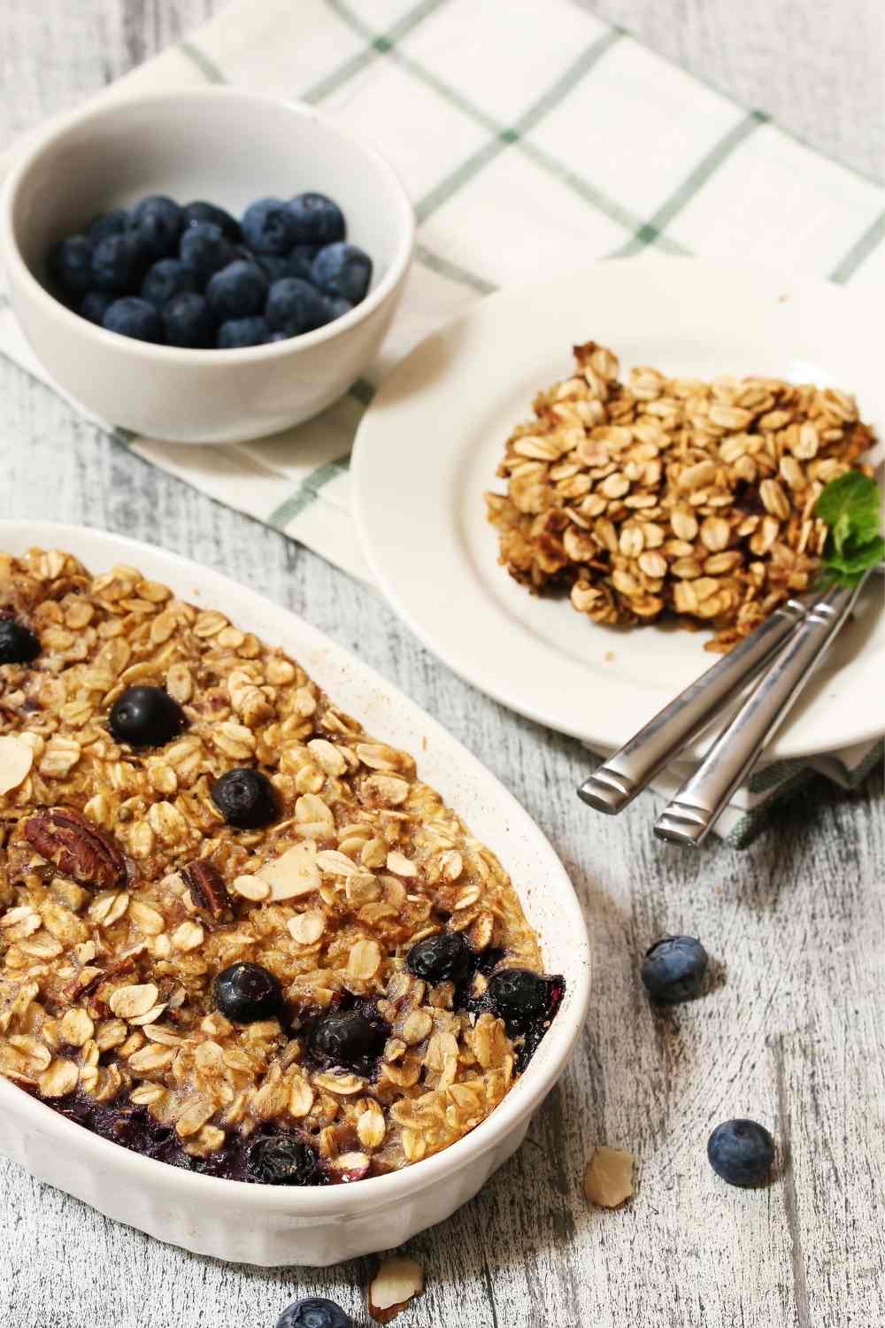 Blueberry coconut baked oatmeal