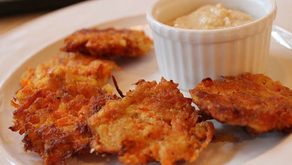 Carrot and apple latke with onion