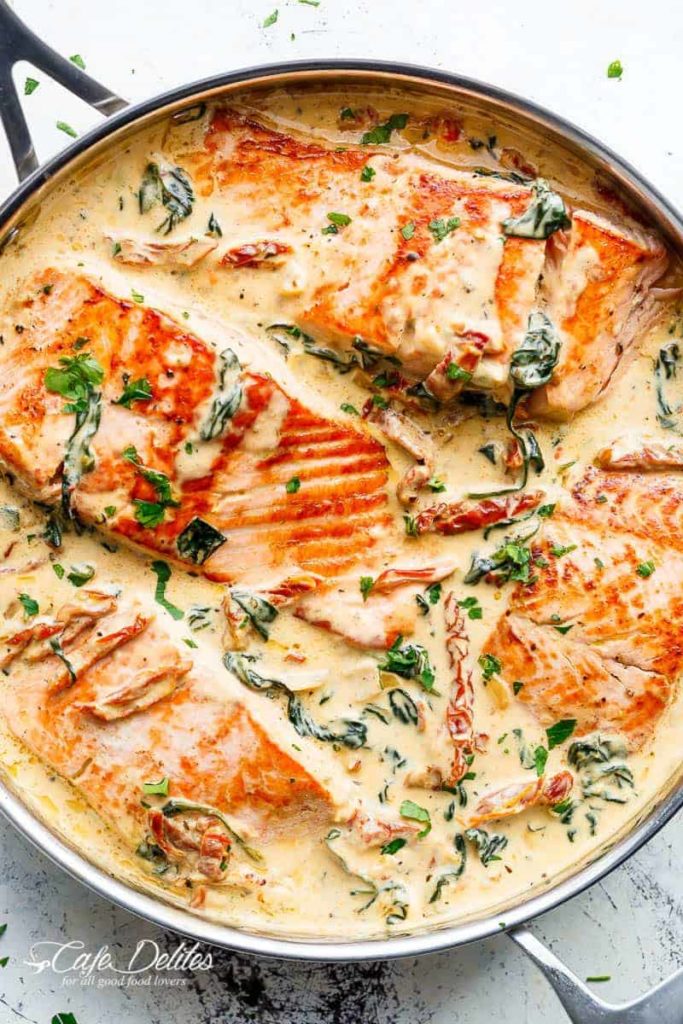 Creamy Garlic Butter Tuscan Salmon