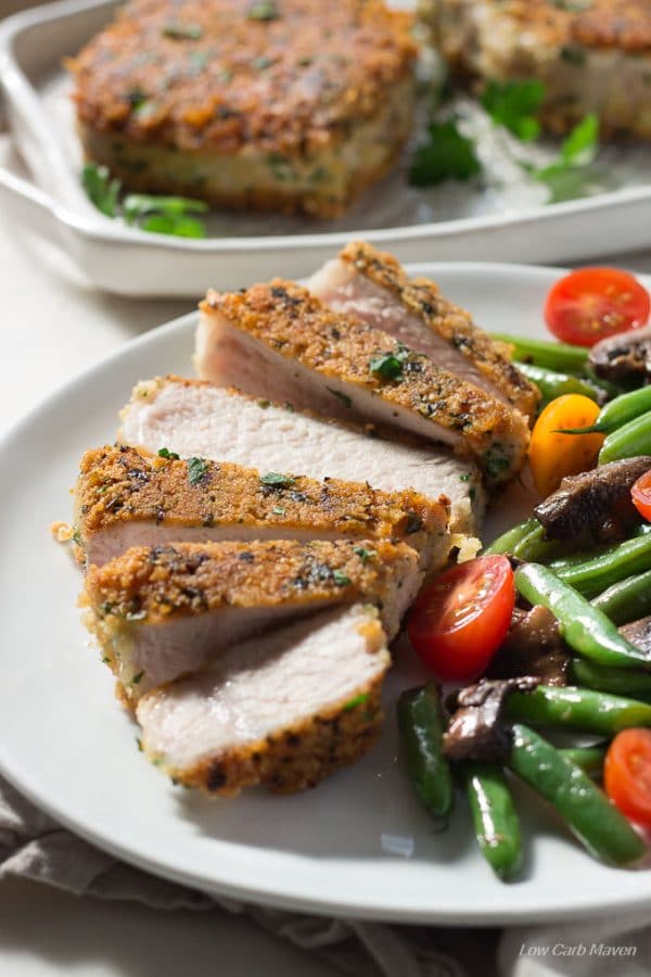 Easy Parmesan Crusted Boneless Pork Chops by Low Carb Maven