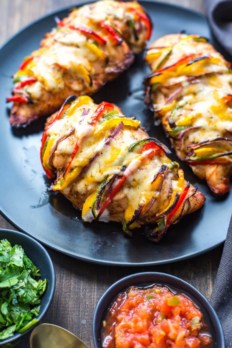 GRILLED HASSLEBACK FAJITA STUFFED CHICKEN BY THE GIRL ON THE BLOOR