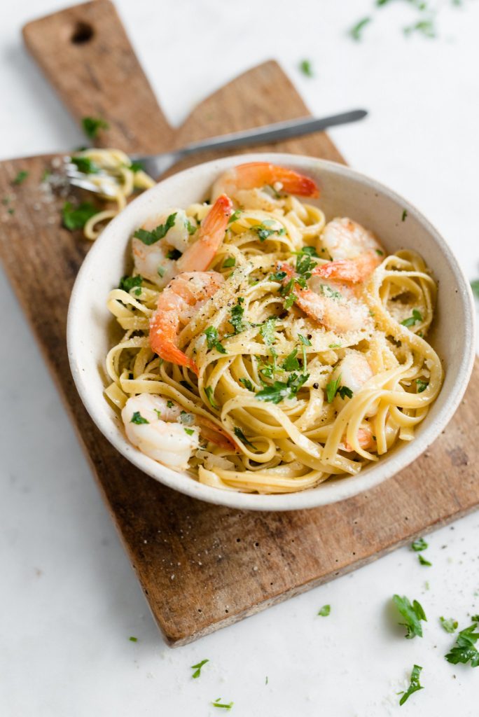 Garlic Parmesan Shrimp Linguini