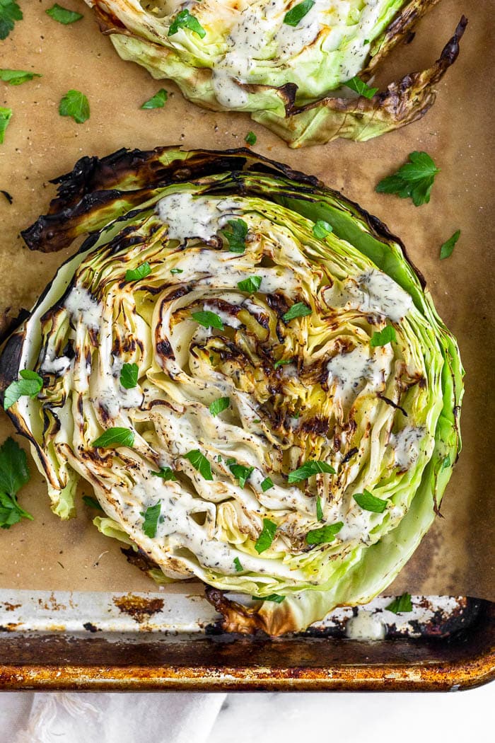 Grilled Cabbage Steaks from Eat the Gains