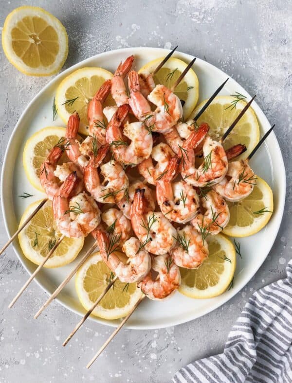 Grilled Garlic Butter Dill Shrimp