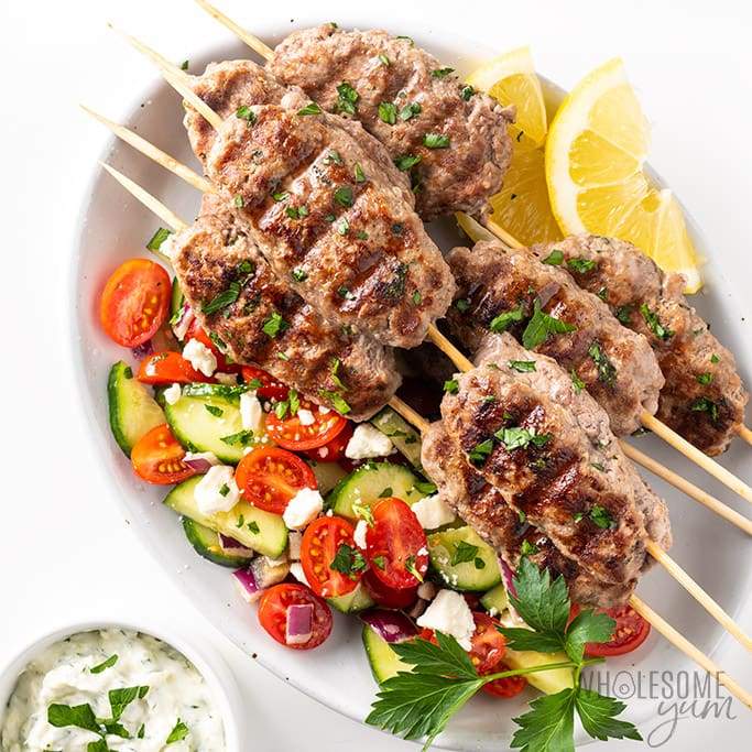 Grilled Ground Lamb Kofta Kebab By Wholesome Yum