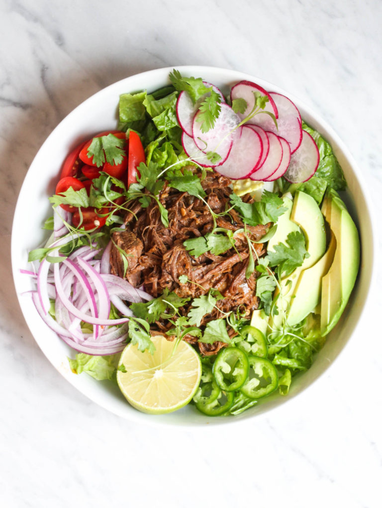 Instant Pot Flank Steak Taco Salads