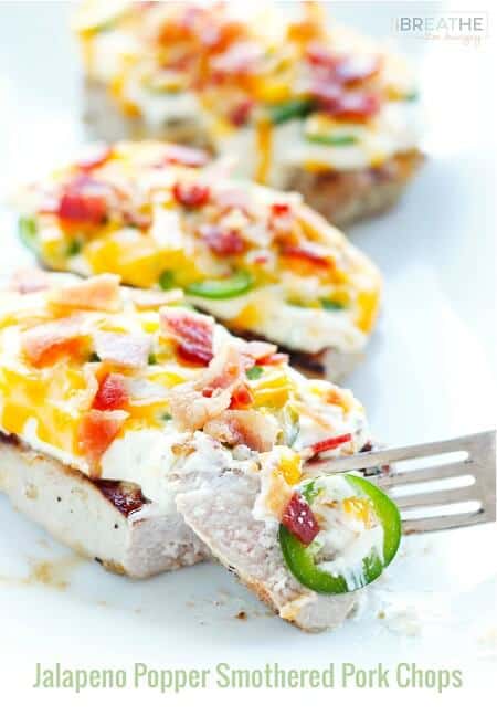 Jalepeno Popper Smothered Pork Chops Low Carb by I Breathe I’m Hungry

