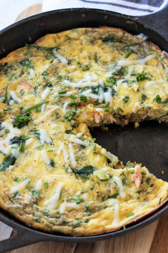 KETO SMOKED SALMON FRITTATA FROM SEEKING GOOD EATS