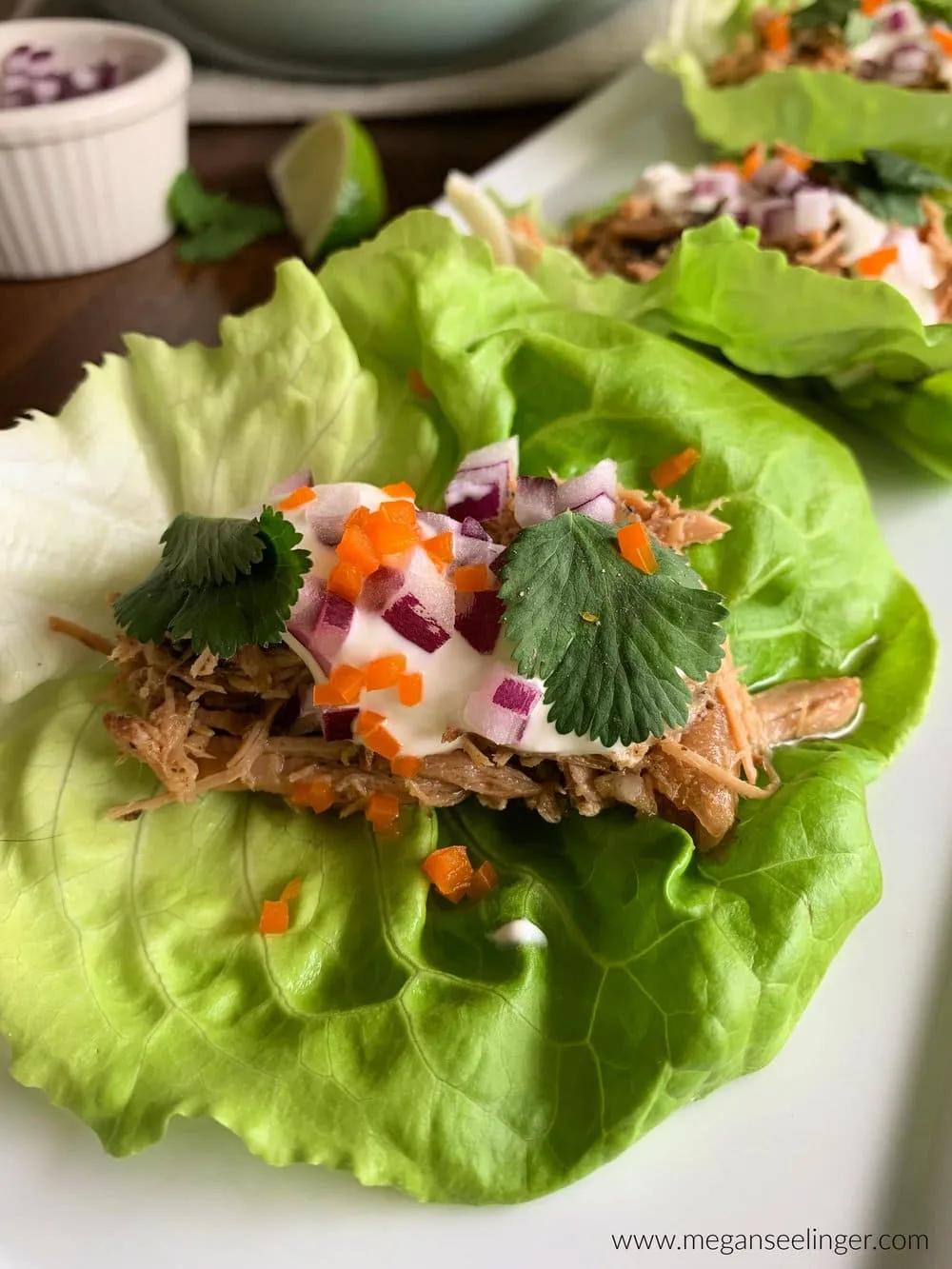 Keto Carnitas Slow Cooker Lettuce Wraps