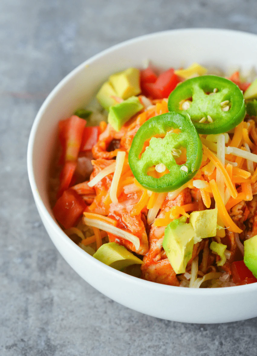 Keto Chicken Enchilada Bowl