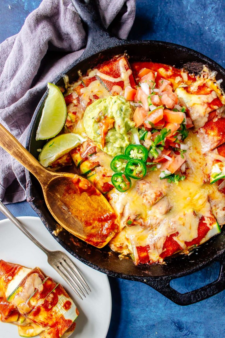 Keto Chicken Enchiladas with Zucchini Tortillas