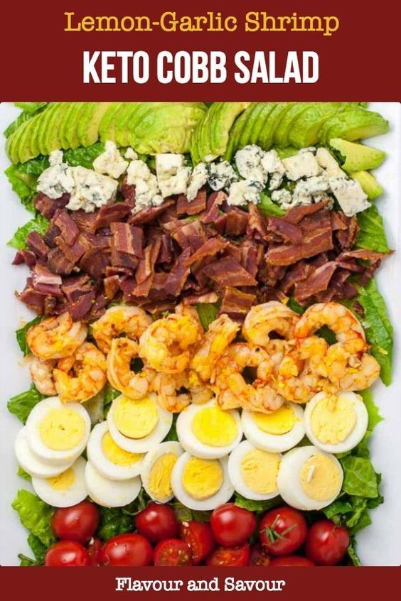 Lemon Garlic Shrimp Cobb Salad