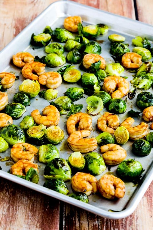 Low Carb Roasted Asian Shrimp and Brussels Sprouts