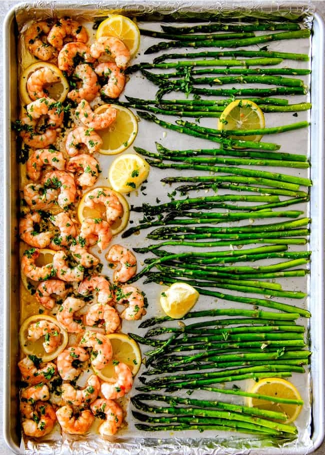 One Pan Lemon Butter Garlic Shrimp and Asparagus