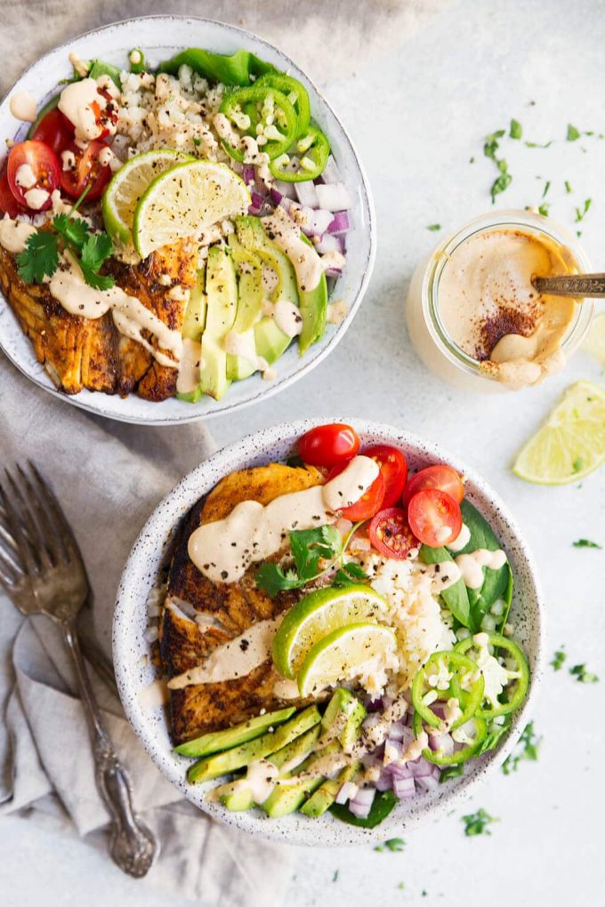 Paleo Fish Taco Bowls from The Movement Menu