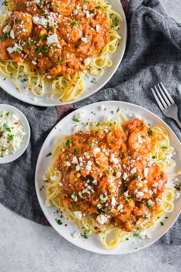 Pasta with Shrimp and Feta