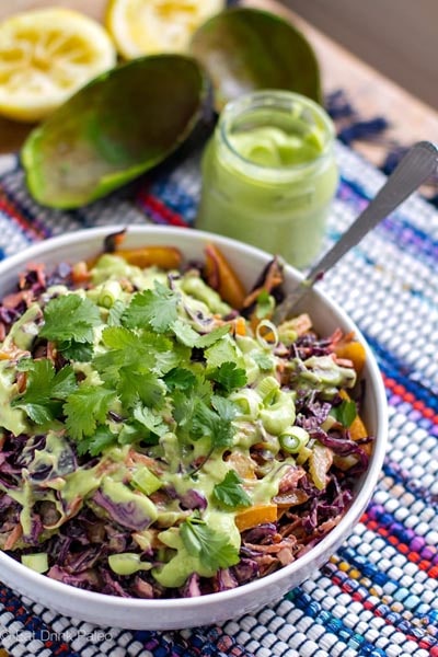 Red Cabbage Slaw With Creamy Avocado & Coriander