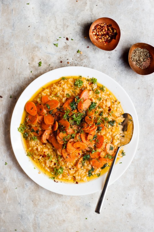 Risotto with herb caramelised carrot
