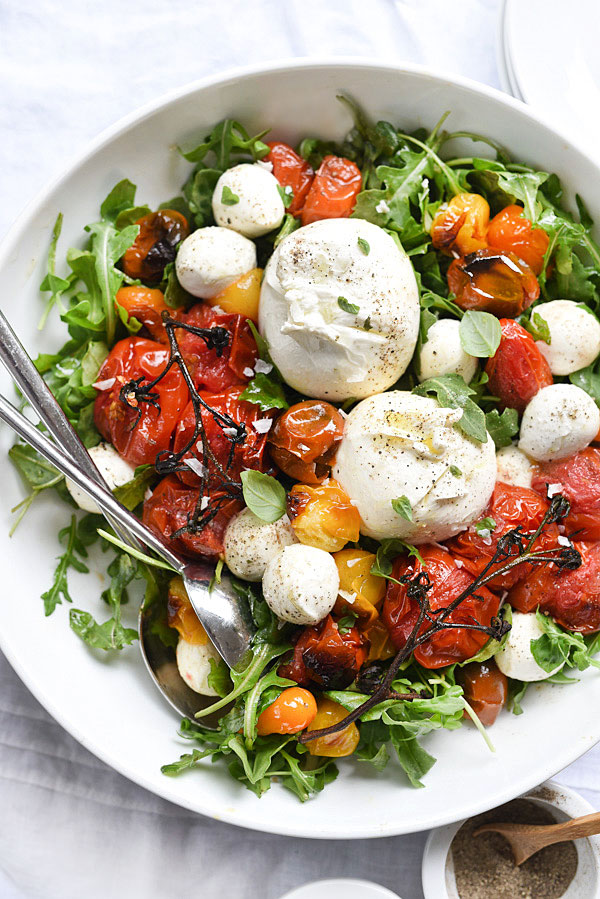 Roasted Tomato And Burrata Caprese Salad