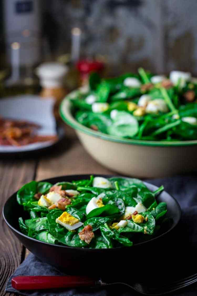 Spinach Salad with Bacon and Eggs from Healthy Seasonal Recipes