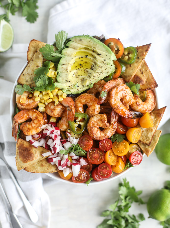 Tequila Shrimp Taco Salad