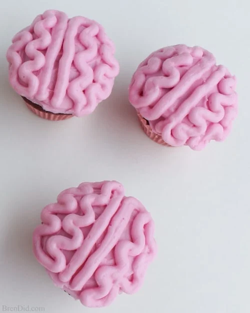 All Natural Zombie Brain Cupcakes