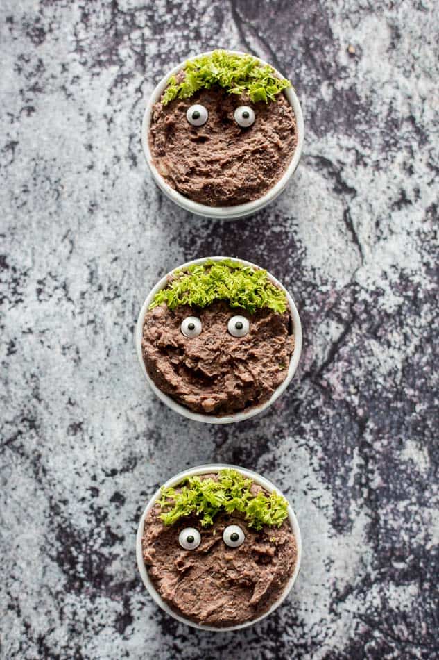 Black Bean Hummus Monster Halloween Appetizers by Plating Pixels