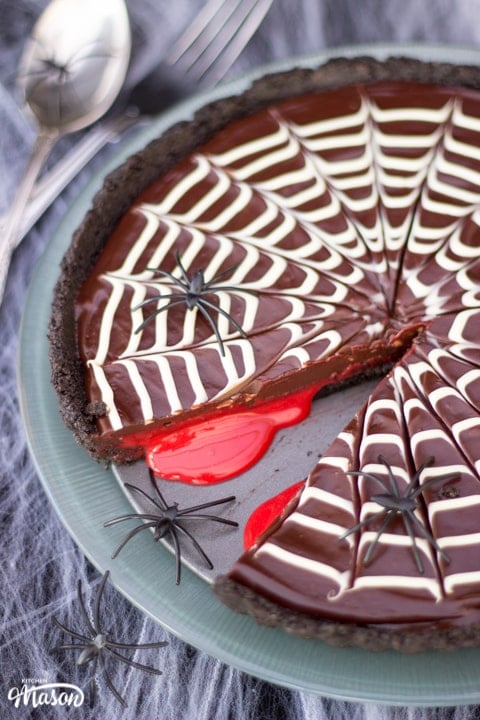 Bloody Spiderweb Chocolate Tart