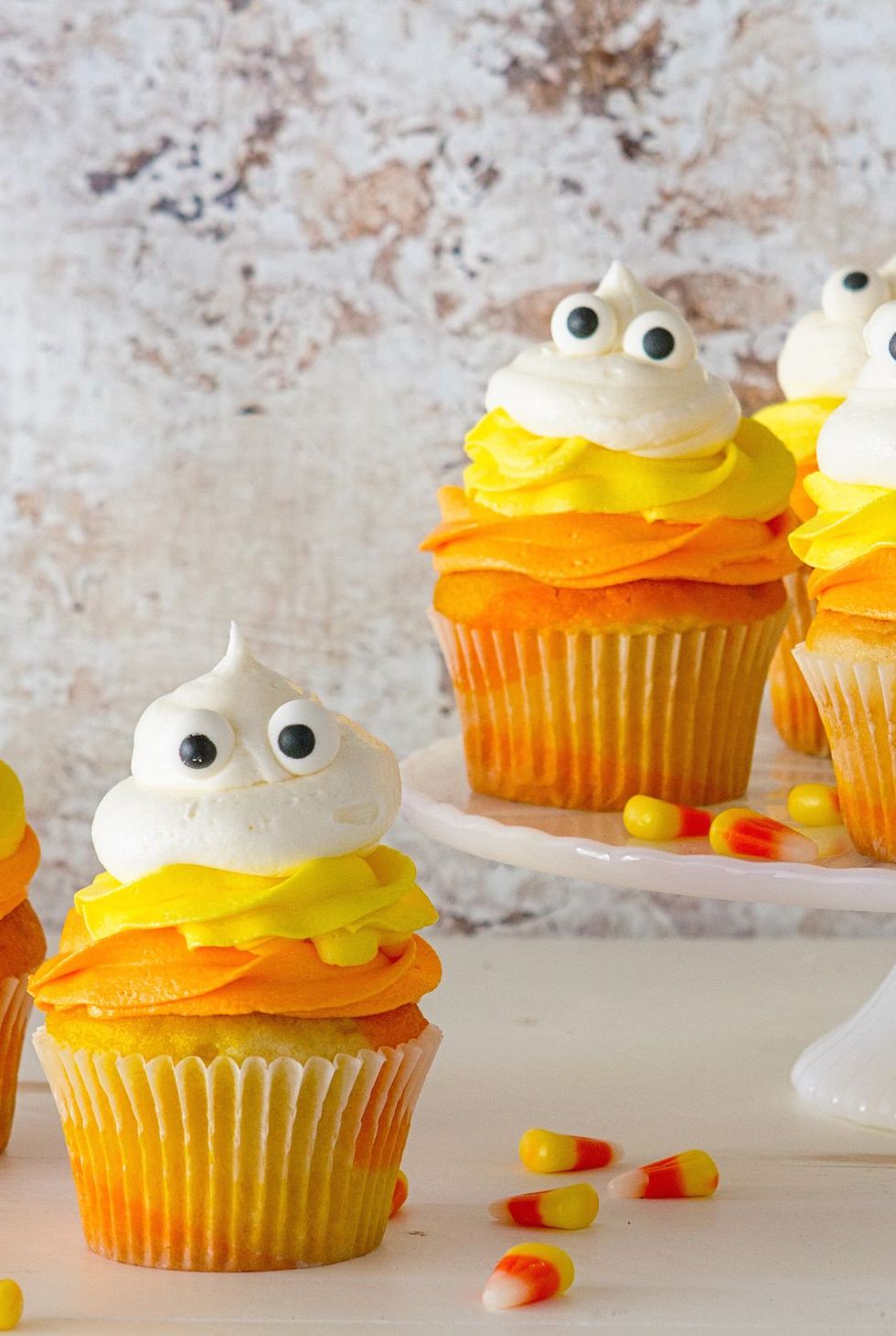 Candy Corn Ghost Cupcake