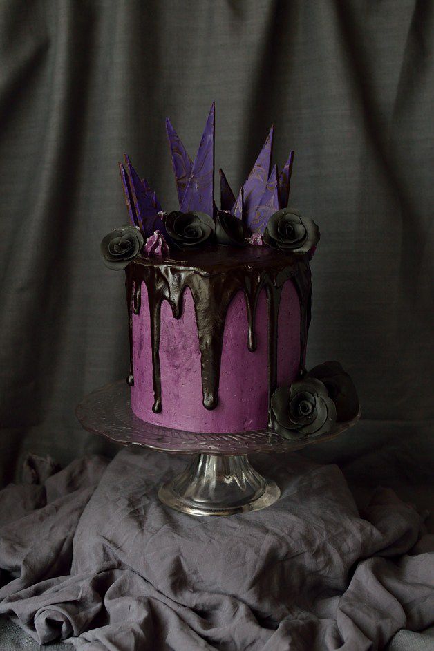 Chocolate Blackberry Halloween Cake