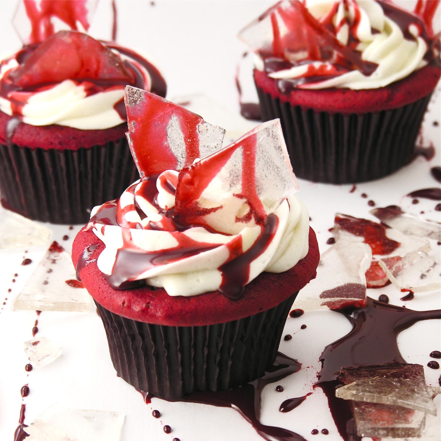 Creepy Broken Glass Cupcakes