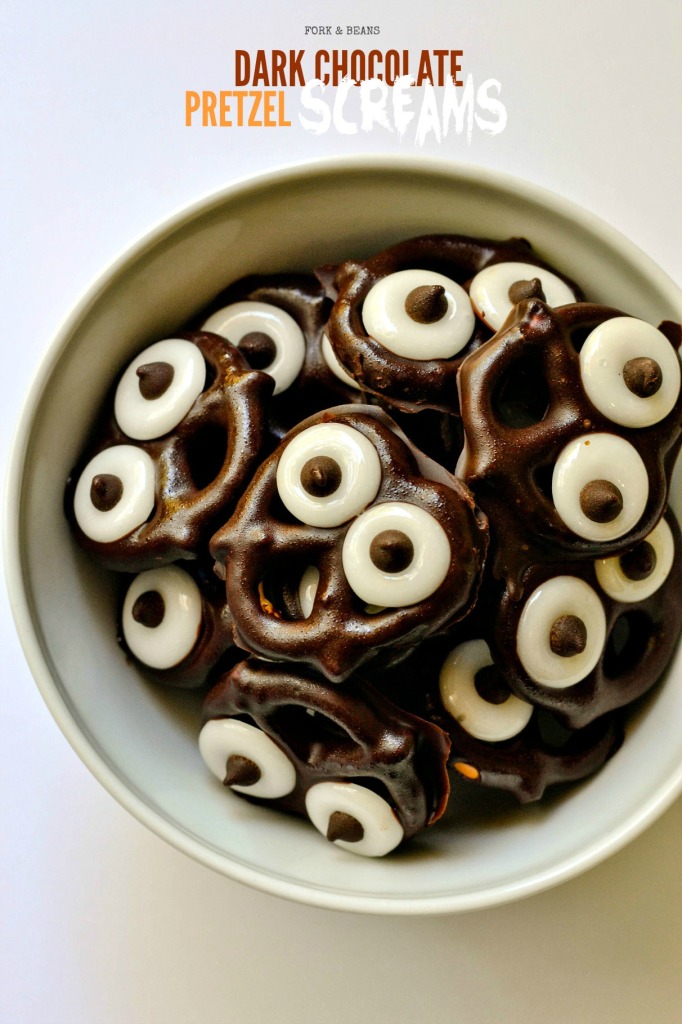 Dark Chocolate Covered Pretzel Screams from Fork and Beans
