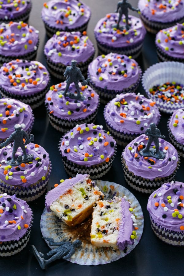 Halloween Confetti Cupcakes