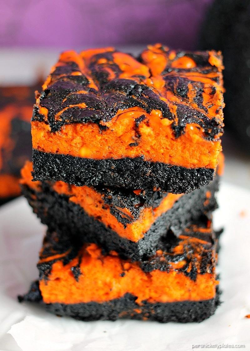 Halloween Cream Cheese Swirl Brownies