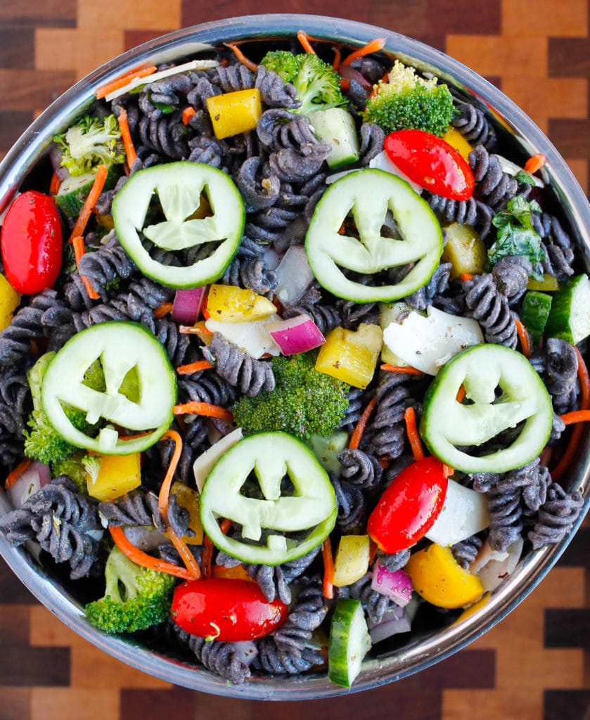 Healthy Halloween Pasta Salad