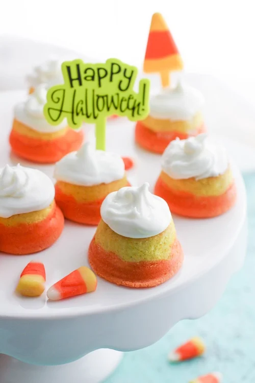 Mini Candy Corn Cupcakes with Buttercream Frosting