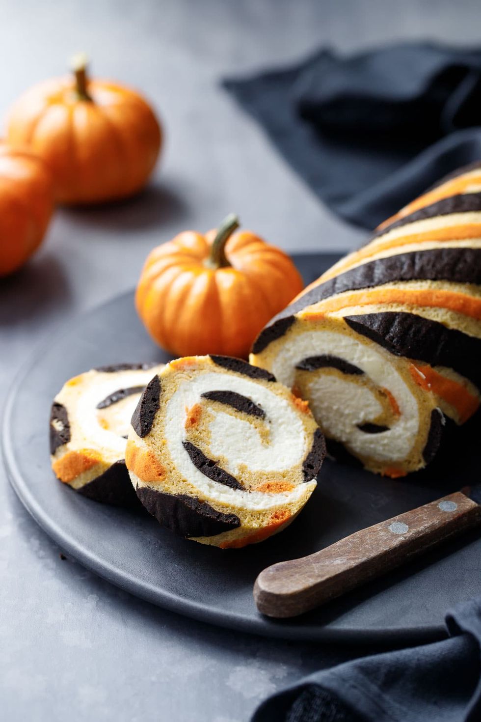 Pumpkin Cake Roll With Mascarpone Whipped Cream