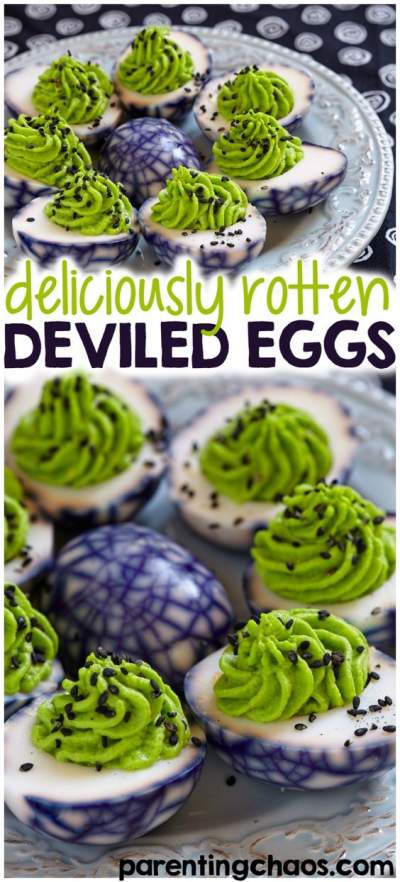 Rotten Halloween Deviled Eggs