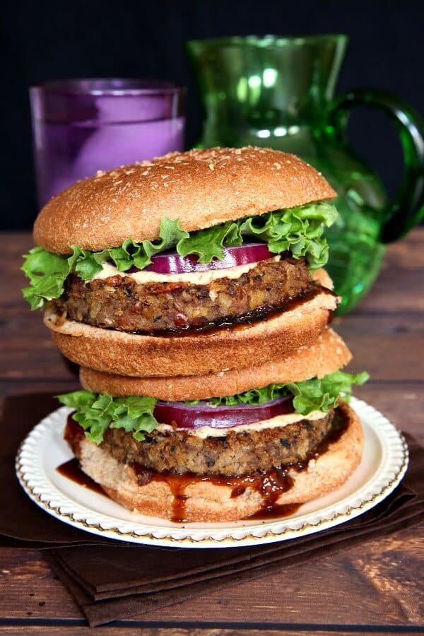 Vegan Mushroom Pecan Burgers