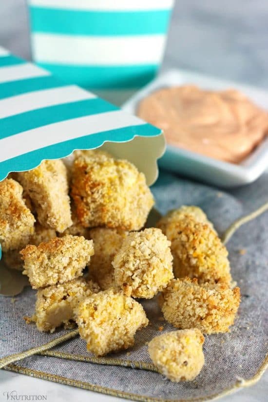 Air Fryer Popcorn Tofu with Sriracha Dipping Sauce