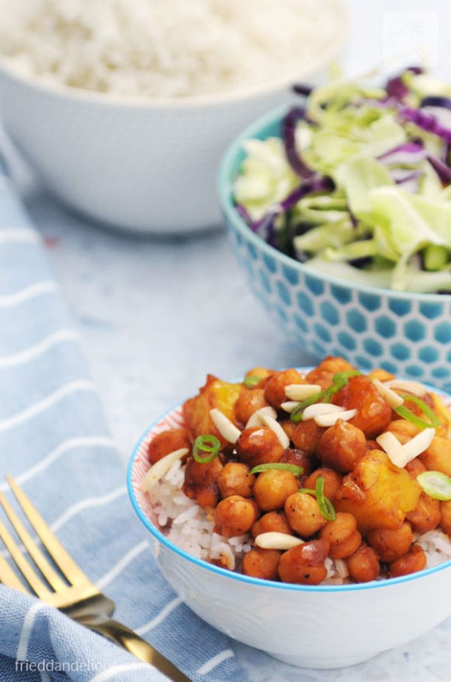 Chickpea Stir-fry with Pineapple