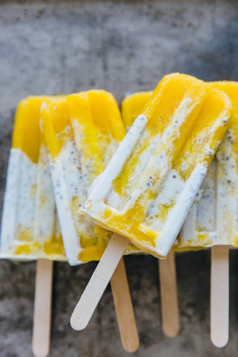 Coconut Chia Mango Popsicles