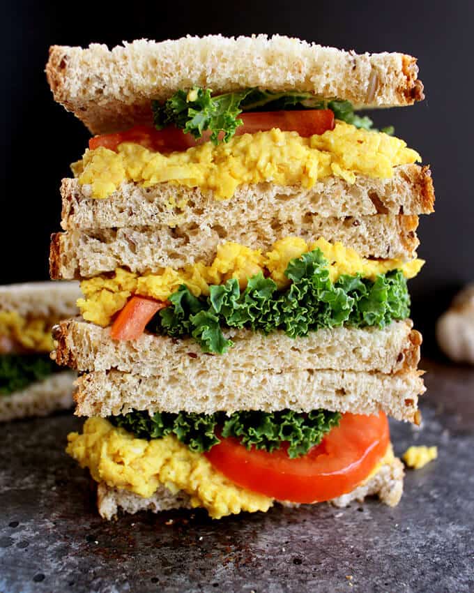 Easy Vegan Turmeric Chickpea Salad Sandwich