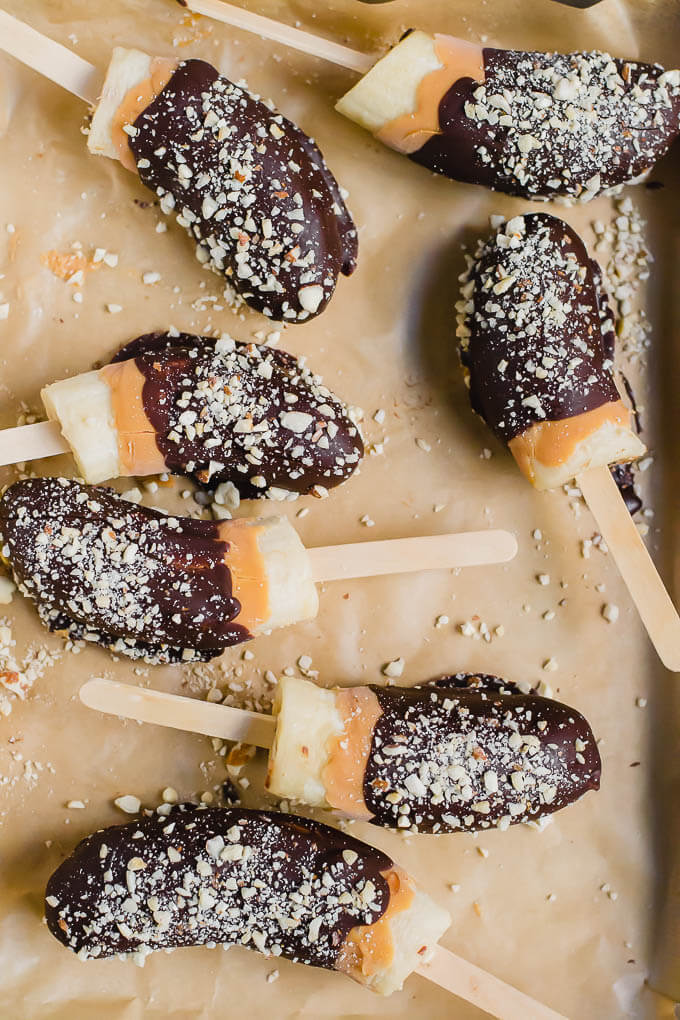 Frozen Banana Popsicles